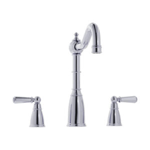 Sherston 3 Hole Mixer Tap with Country Spout and Metal Lever Handles | Bidbury & Co