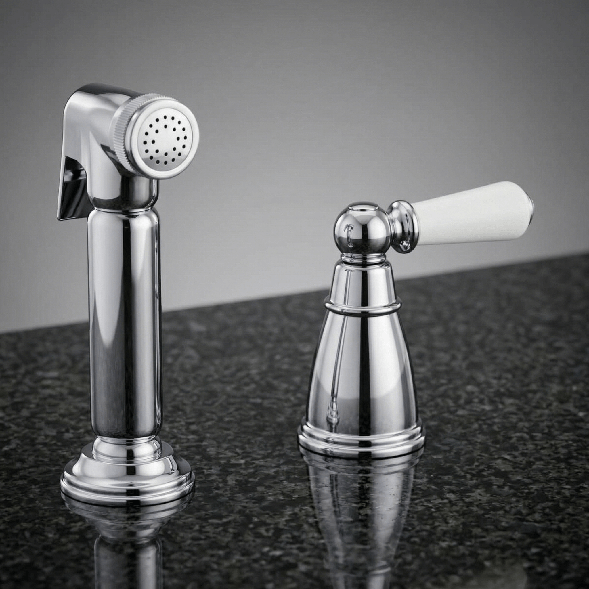 Taynton Pull Out Spray With Porcelain Handle | Bidbury & Co