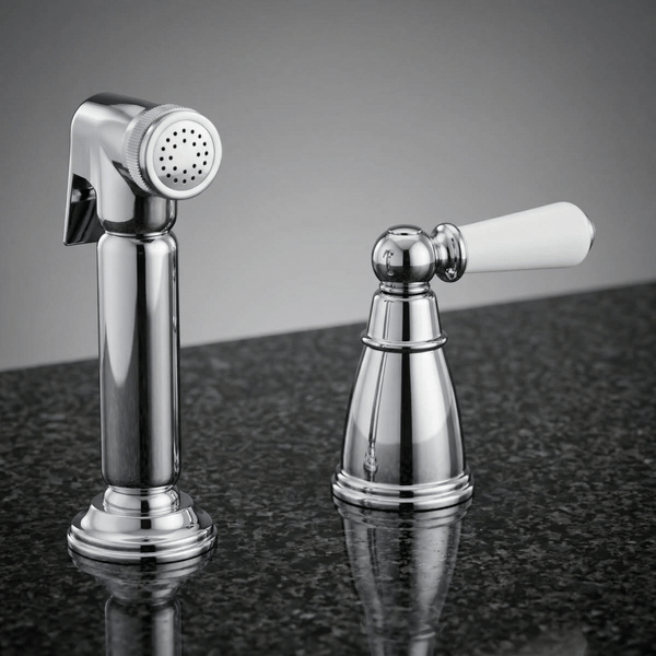 Taynton Pull Out Spray With Porcelain Handle | Bidbury & Co