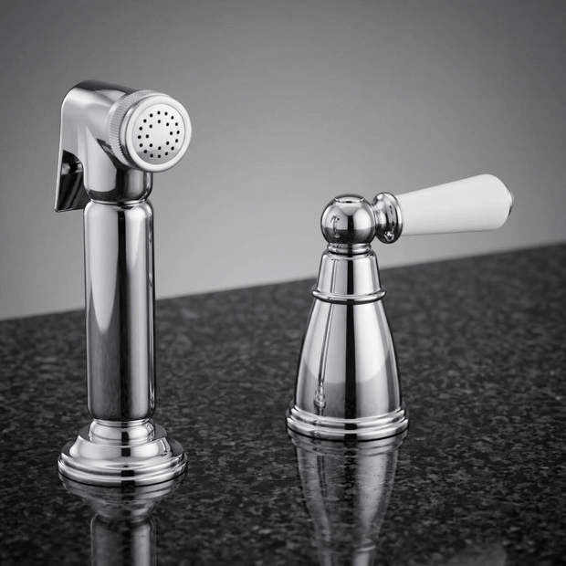 Taynton Pull Out Spray With Porcelain Handle | Bidbury & Co