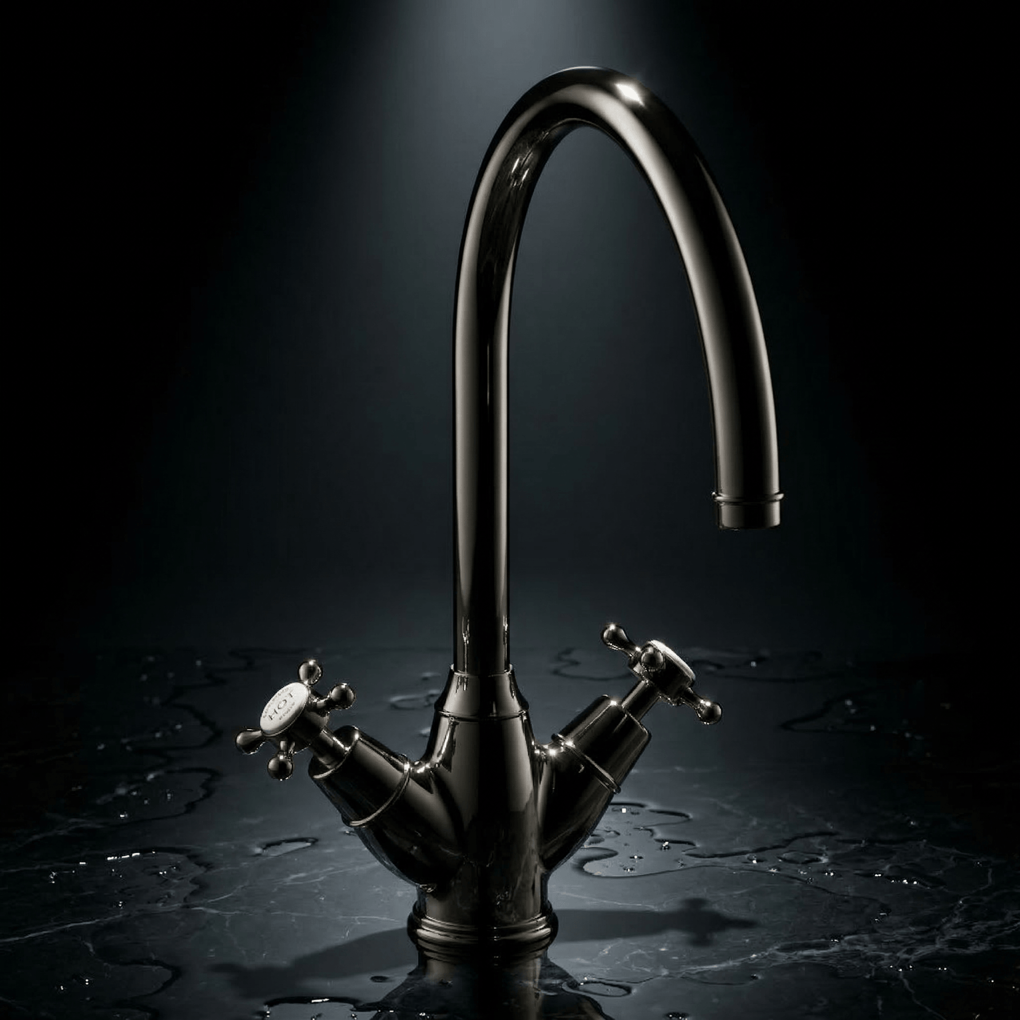 Yorkley Twin Lever Tap with Crosshead Handles | Bidbury & Co