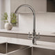Crescent Chrome Twin Lever Kitchen Tap